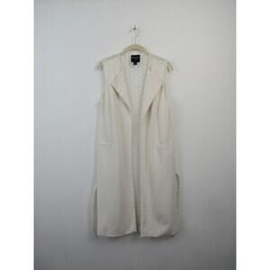 New Insight New York Vest Open White with Embroidery/Lace Back Women Size 4